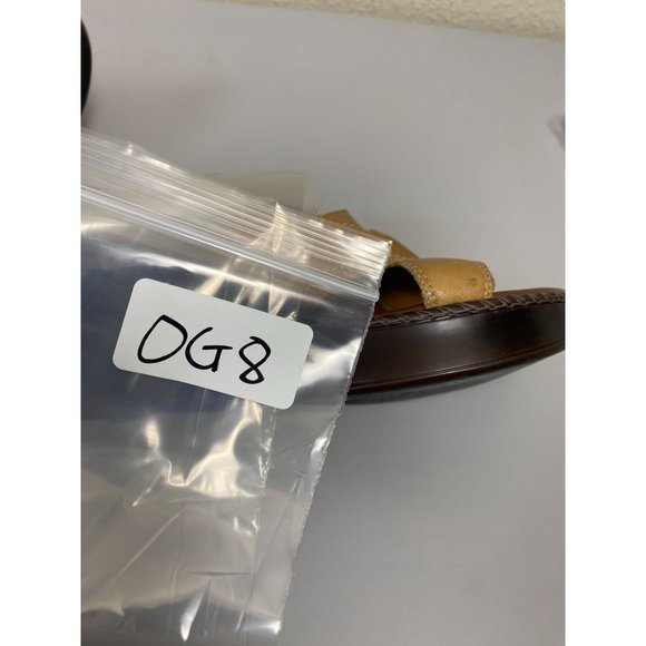 Naturalizer Wedge Leather sandals Womens size 9 Brown Slip On slide Career - Picture 4 of 12